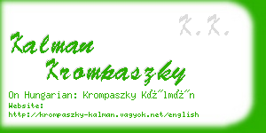 kalman krompaszky business card